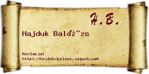 Hajduk Balázs névjegykártya