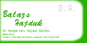balazs hajduk business card