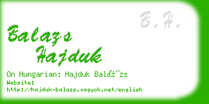 balazs hajduk business card